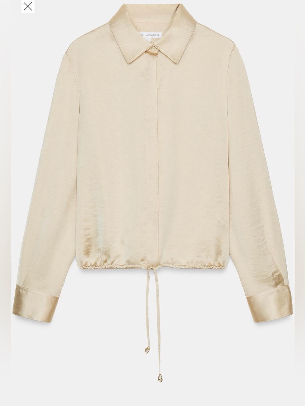 Zara ZW Satin Effect Shirt NWT
